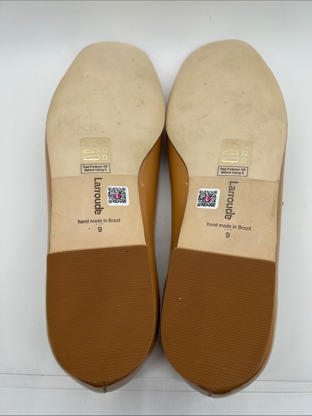 Larroude Tan Patent Blair Classic Mary Jane Ballet Flats Shoes **Size 9** 🌸🌸 - Picture 8 of 8